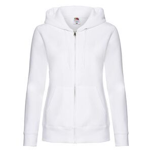 Fruit Of The Loom Womens/Ladies Lady-Fit  Sweatshirt Zip up Jacket/Hoodie / Whit